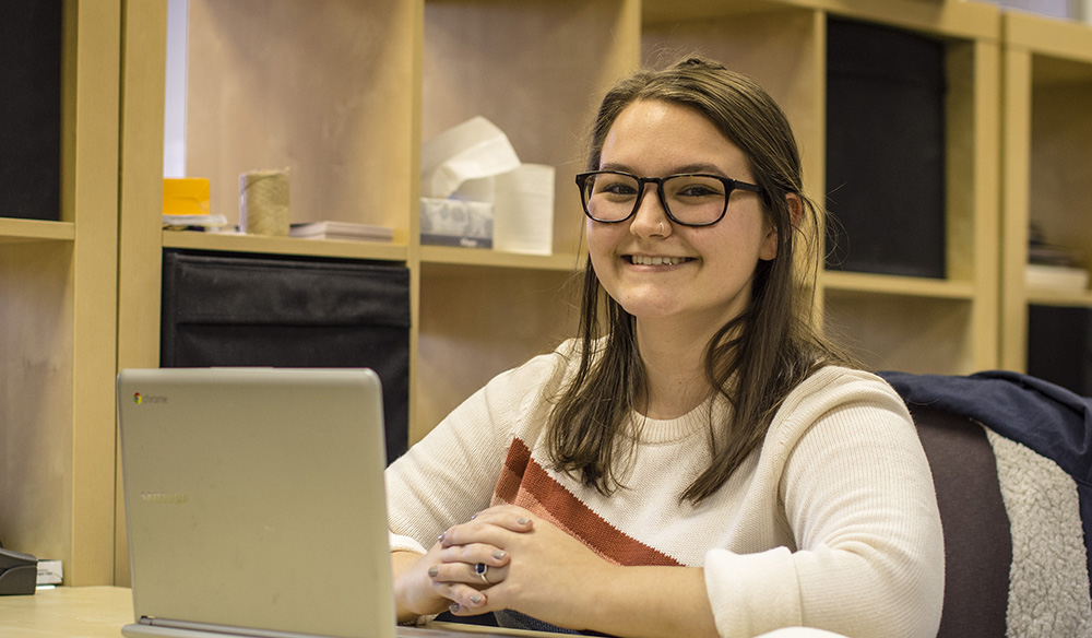 Pictured is liberal studies alumna Nina DelPrato.